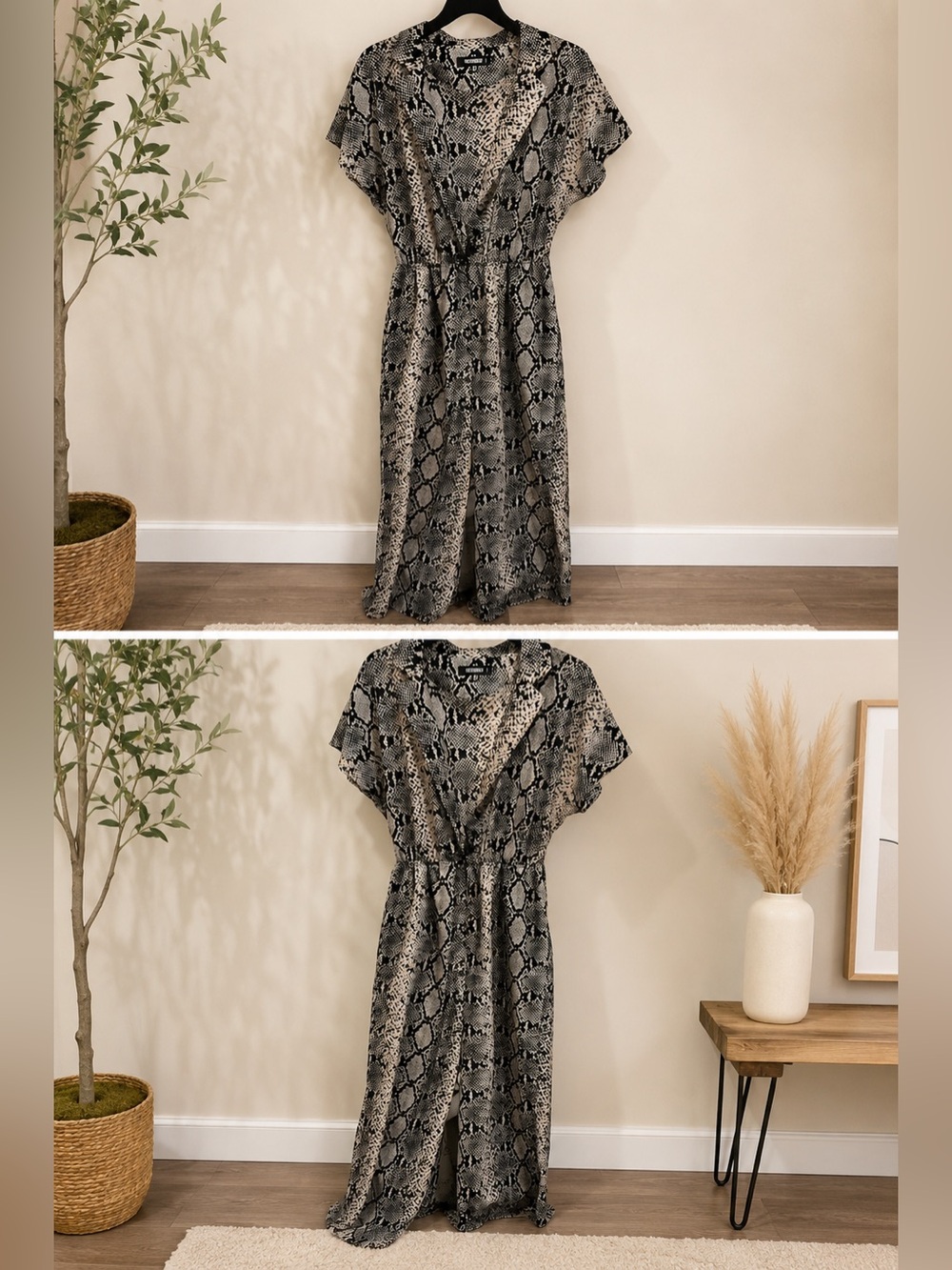 Missguided Snake Print Jumpsuit